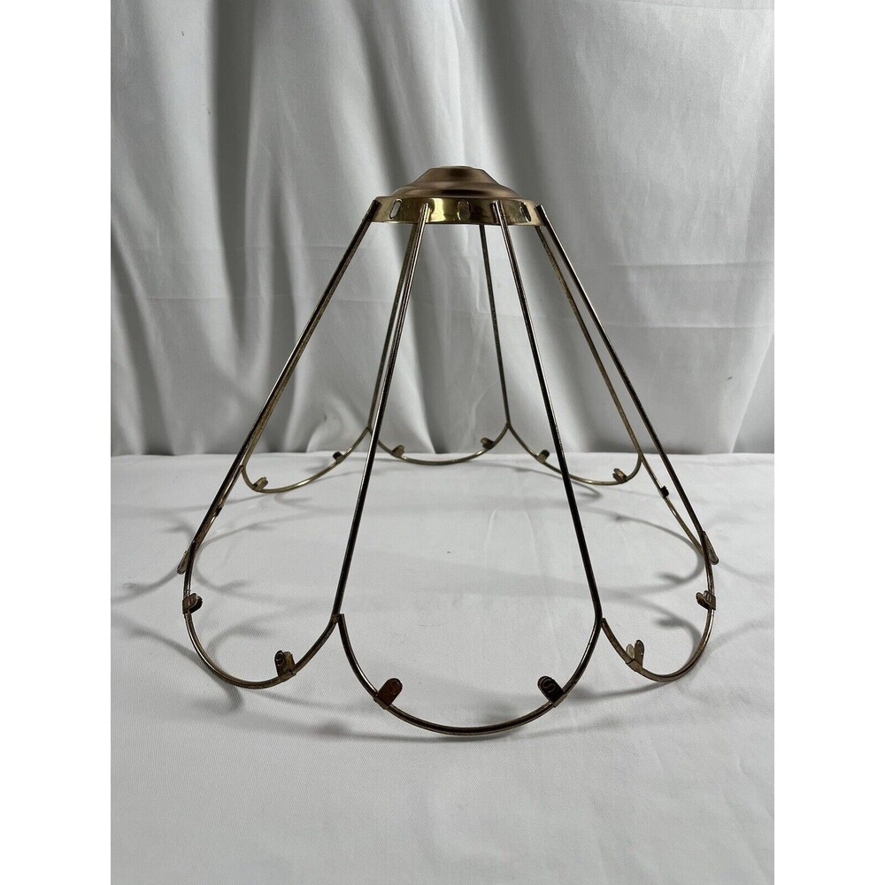 Vintage Metal Lamp Shade Frame Scalloped